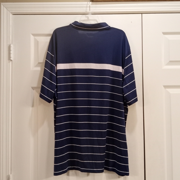 Crown & Ivy Blue Striped Polo Shirt Size XL - Picture 3 of 4